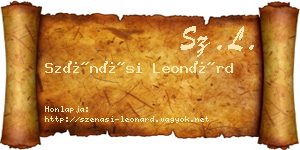 Szénási Leonárd névjegykártya