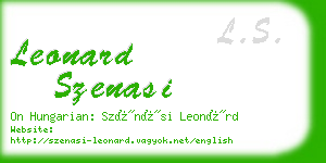 leonard szenasi business card
